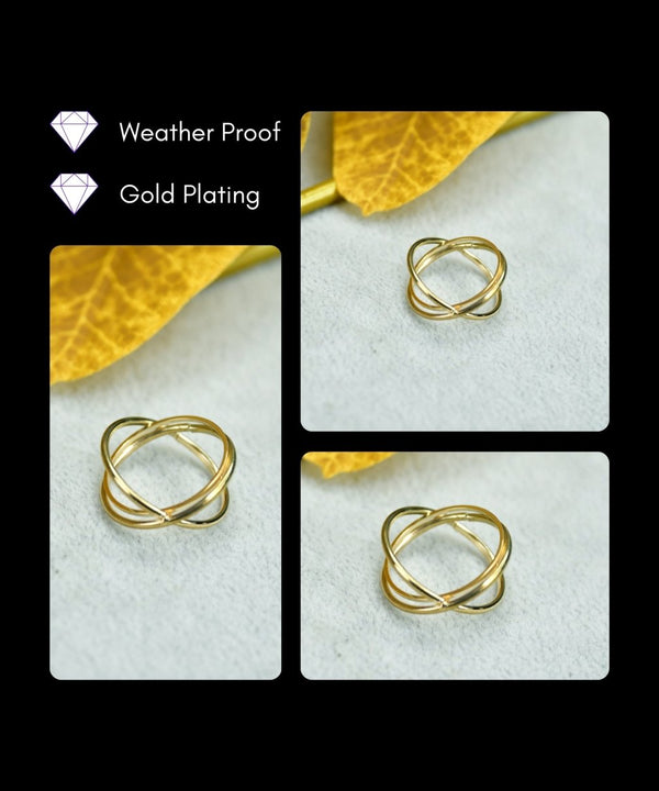 Sowpeace Gold Orbit Line Ring Stainless Steel | Elegant One‑Size Adjustable Jewelry for Women & Men — image 3