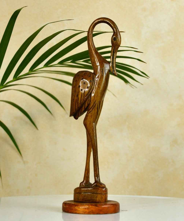 Sowpeace Hand-Carved Flamingo: Tropical Elegance on Your Tabletop — main view