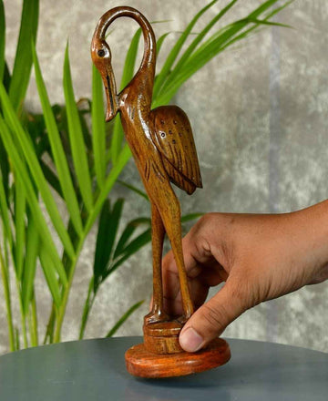 Sowpeace Hand-Carved Flamingo: Tropical Elegance on Your Tabletop — alternate view
