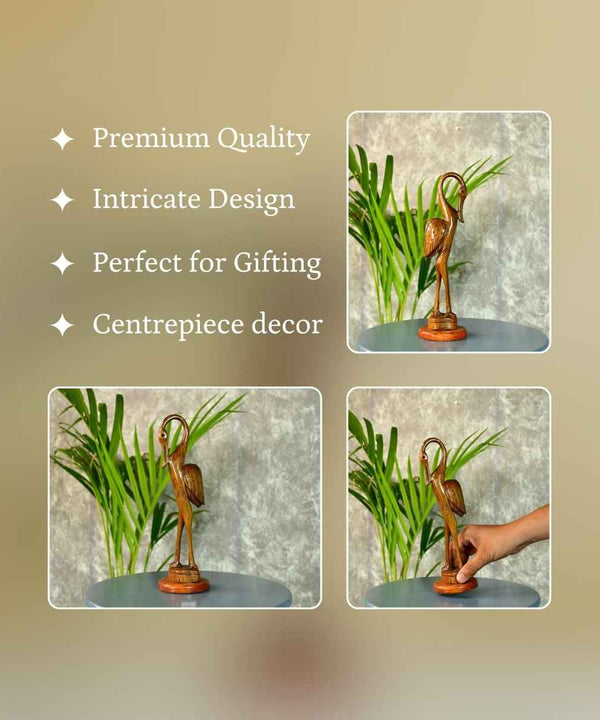 Sowpeace Hand-Carved Flamingo: Tropical Elegance on Your Tabletop — image 3