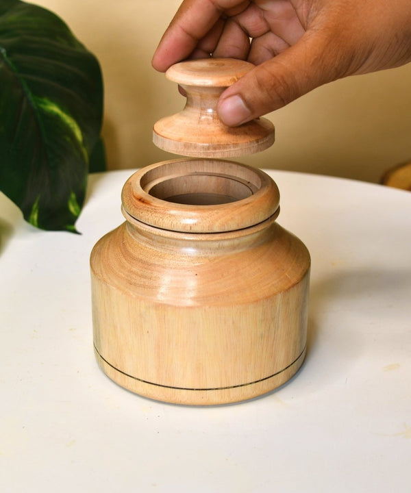 Sowpeace Hand-Carved Lidded Jar: Rustic Charm & Organized Elegance — image 2