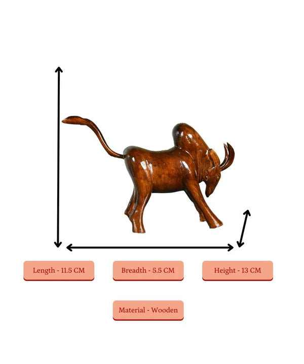 Sowpeace Handcarved wooden large bull: Artisan Home Decor — image 4