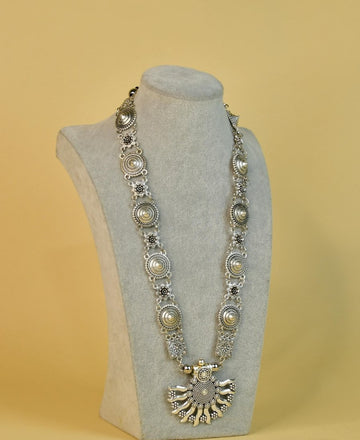 Sowpeace Handcrafted German Silver Necklace: Sun and Flower Design — alternate view