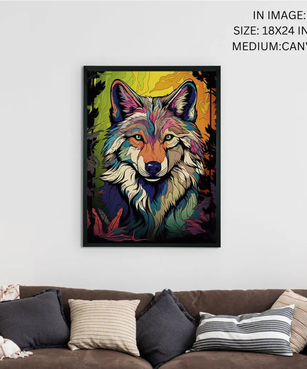 Sowpeace Harmony: Find Your Handcrafted Abstract Wolf – Premium Indian-Inspired Canvas Art for Contemporary Home Decoration — image 5