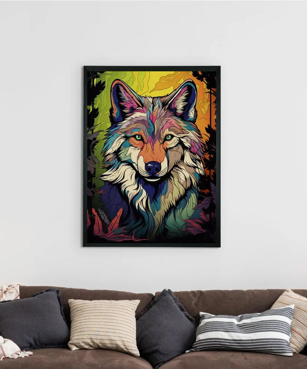 Sowpeace Harmony: Find Your Handcrafted Abstract Wolf – Premium Indian-Inspired Canvas Art for Contemporary Home Decoration — image 2