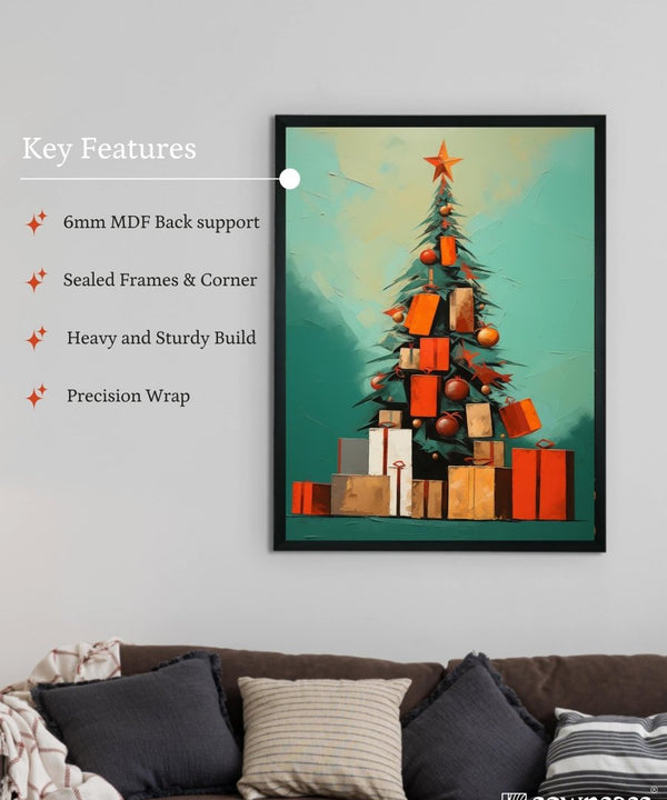 Sowpeace Joy: Handcrafted Tree of Hope Canvas Print – Premium Indian-Inspired Art for Elegant Holiday Decor — image 6