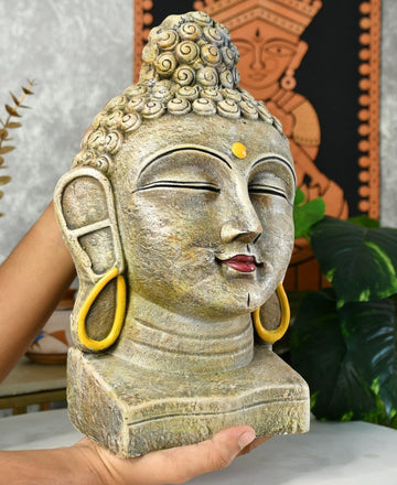 Sowpeace Large Terracotta Buddha Head: Artisan Tabletop Decor — alternate view
