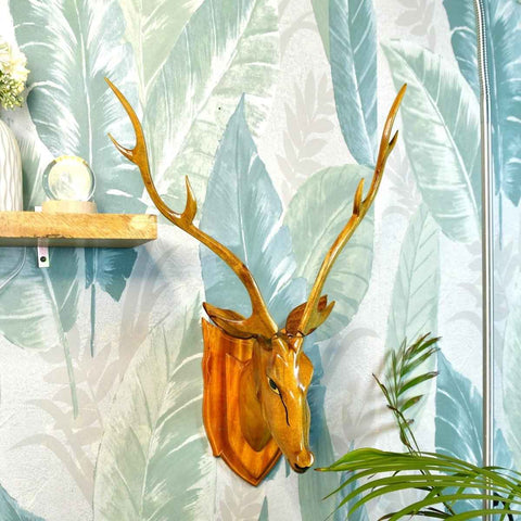 Sowpeace Majestic Deer Head: Hand-Carved Grandeur for Your Home