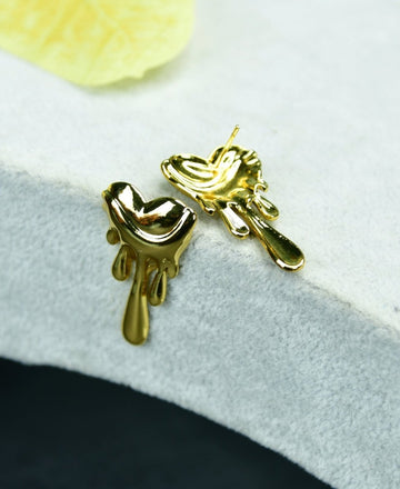 Sowpeace Melting Hearts Gold Stainless Steel Earrings | Elegant One‑Size Lightweight Jewelry for Women & Daily Wear — alternate view