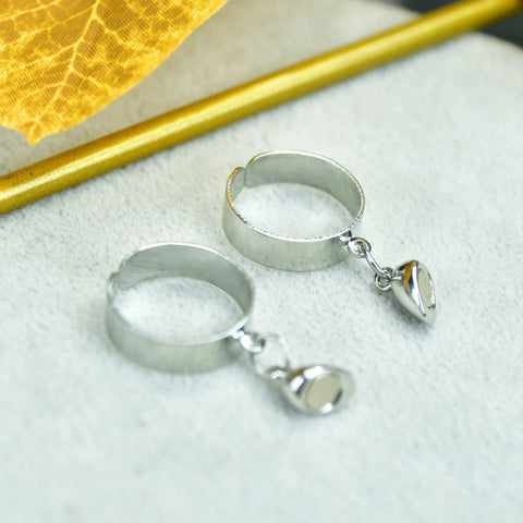 Sowpeace Metal Half Heart Magnetic Ring Stainless Steel | Romantic One‑Size Adjustable Couple Jewelry