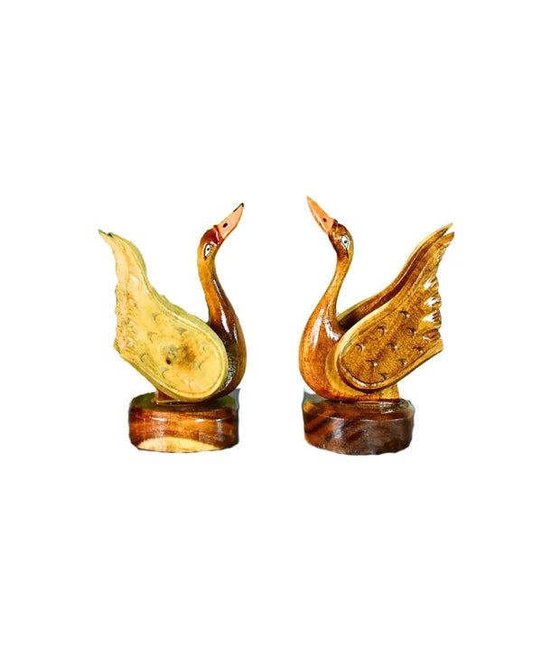 Sowpeace Pair of Wooden handcarved swan Artisan Home Decor — image 7