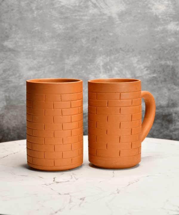 Sowpeace Premium 600ml Unglazed Large Terracotta Mugs (Set of 2) | Handcrafted Rustic Brown Drinkware for Coffee, Tea & Beer — main view