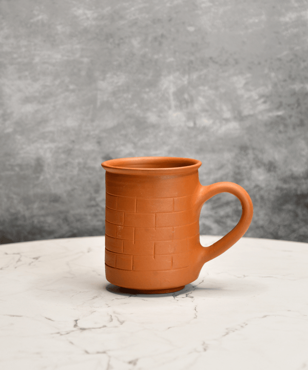 Sowpeace Premium Unglazed Terracotta Imprinted Drink Mugs (Set of 2) | Handcrafted Rustic Brown Coffee & Tea Cups for Gifting & Daily Use — image 5