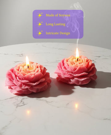 Sowpeace Red Rose Soywax Candle Set of 2 – Hand-Poured, Vegan, Unscented Decorative Gift — alternate view