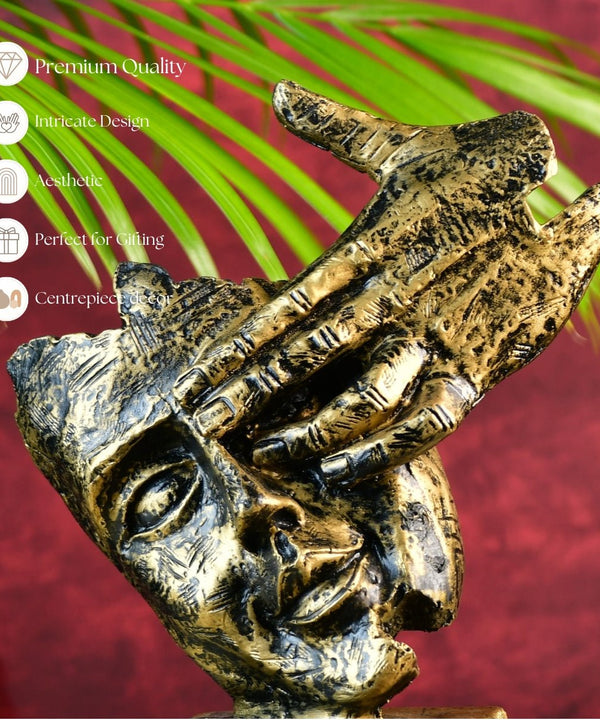 Sowpeace Resin Hand-on-Face Sculpture – Trendy Home Decor Accent & Unique Gift Idea — image 4