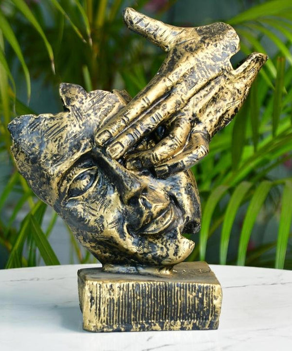 Sowpeace Resin Hand-on-Face Sculpture – Trendy Home Decor Accent & Unique Gift Idea — main view