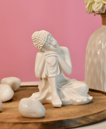 Sowpeace Serene Thoughts Decorative Piece | Elegant White Resin Sculpture for Home Décor & Gifting — alternate view
