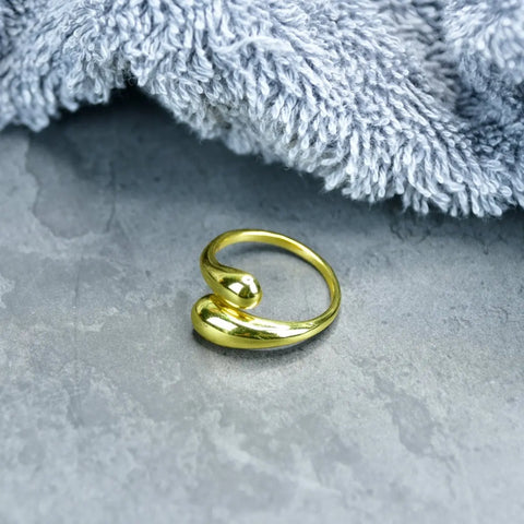 Sowpeace Silver Teardrop Ends Ring Stainless Steel | Stylish One‑Size Adjustable Minimalist Jewelry for Women & Men