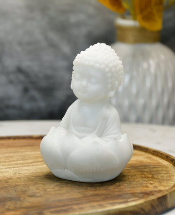 Sowpeace Sitting Baby Monk | Elegant Resin Spiritual Figurine for Peaceful Home Décor & Gifting — alternate view