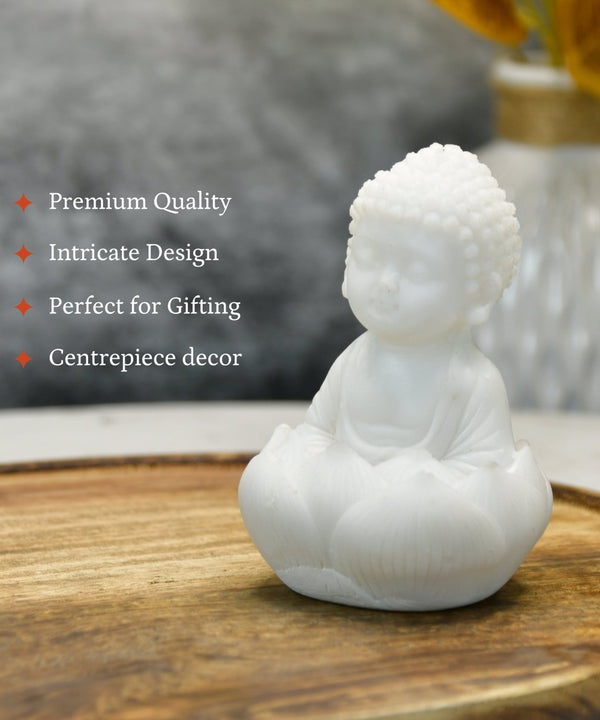 Sowpeace Sitting Baby Monk | Elegant Resin Spiritual Figurine for Peaceful Home Décor & Gifting — image 3