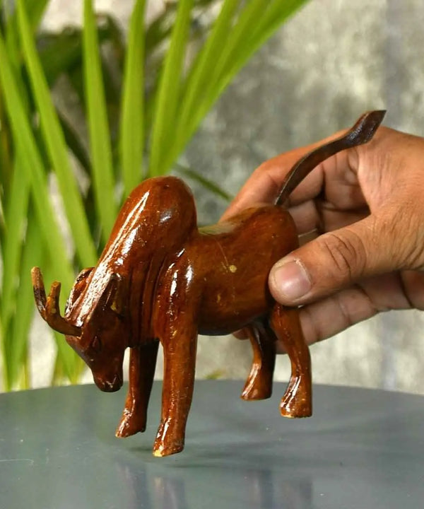 Sowpeace Small Wooden Ox: Artisan Home Decor — image 2