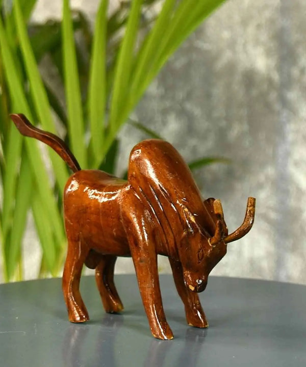 Sowpeace Small Wooden Ox: Artisan Home Decor — main view