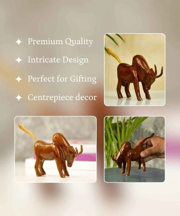Sowpeace Small Wooden Ox: Artisan Home Decor — image 3