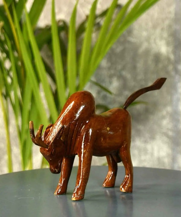 Sowpeace Small Wooden Ox: Artisan Home Decor — image 6