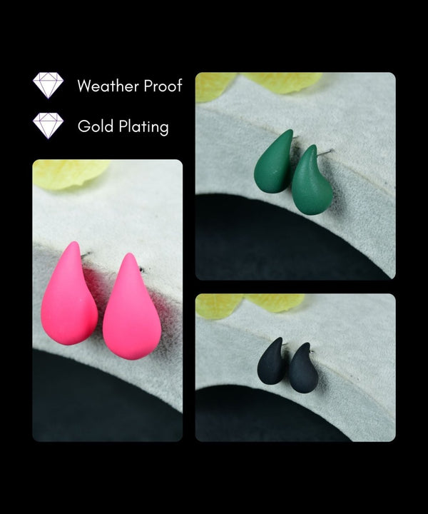 Sowpeace Teardrop CCB Earrings Set – Pink, Green & Black | Elegant One‑Size Lightweight Jewelry for Women & Daily Wear — image 5