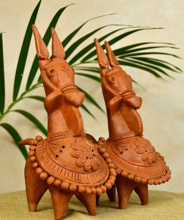 Sowpeace Terracotta Kathakali Horse: Artisan Tabletop Decor — main view