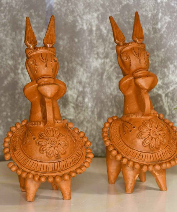 Sowpeace Terracotta Kathakali Horse: Artisan Tabletop Decor — image 6