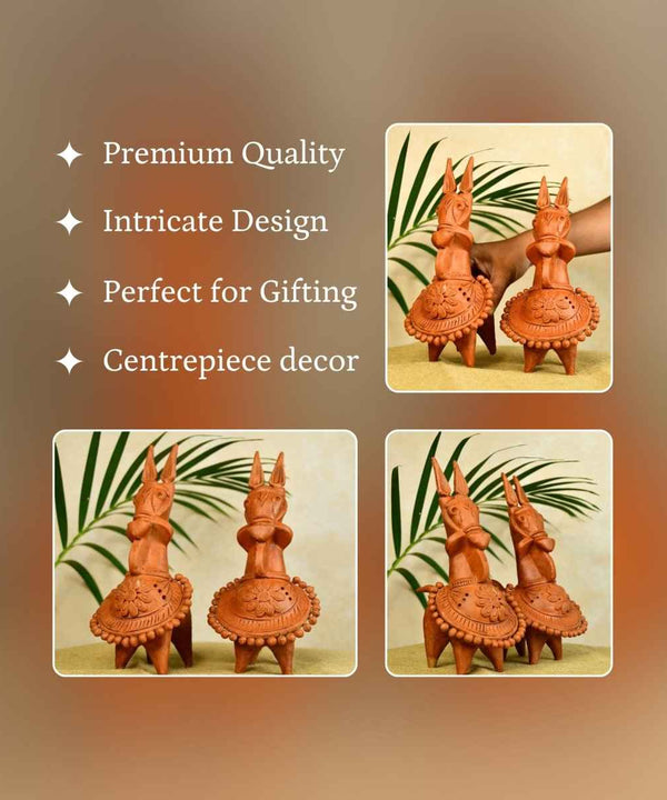 Sowpeace Terracotta Kathakali Horse: Artisan Tabletop Decor — image 3