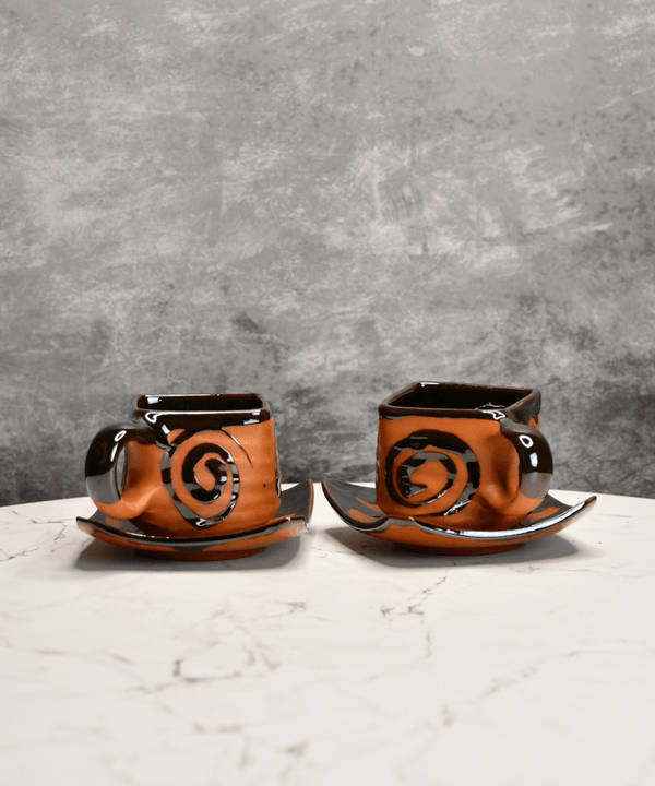 Sowpeace The Saucer Story (Set of 2) | Handcrafted Terracotta Tea & Coffee Saucers for Gifting & Daily Use — main view