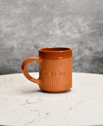 Sowpeace Traditional Terracotta Coffee Mugs (Set of 2) | Handcrafted Brown Tea & Coffee Cups for Gifting & Daily Use — alternate view