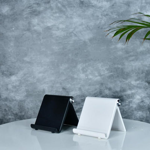 Sowpeace Trendy Adjustable Silver Tablet Stand with Black Hinges