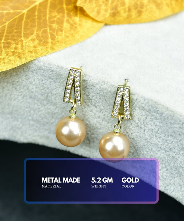 Sowpeace White Lining Gold Stainless Steel Earrings | Elegant One‑Size Lightweight Jewelry for Women & Daily Wear — image 3