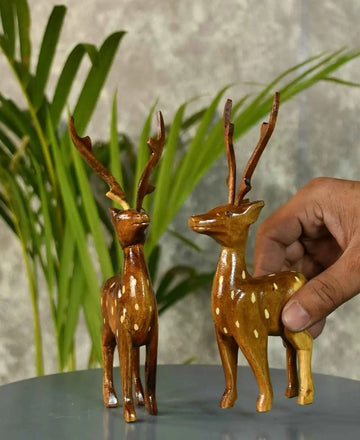 Sowpeace Wooden Dotted Deer: Small Artisan Decor — alternate view