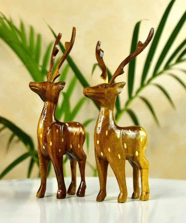 Sowpeace Wooden Dotted Deer: Small Artisan Decor — main view