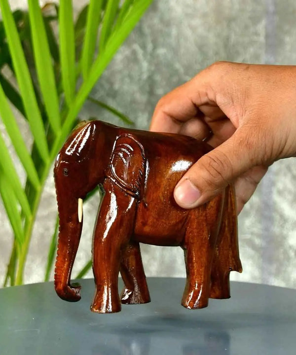 Sowpeace Wooden Elephant: Artisan Tabletop Decor Masterpiece — image 5