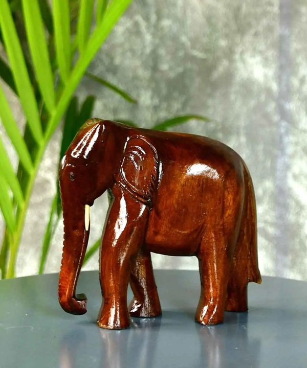 Sowpeace Wooden Elephant: Artisan Tabletop Decor Masterpiece — main view