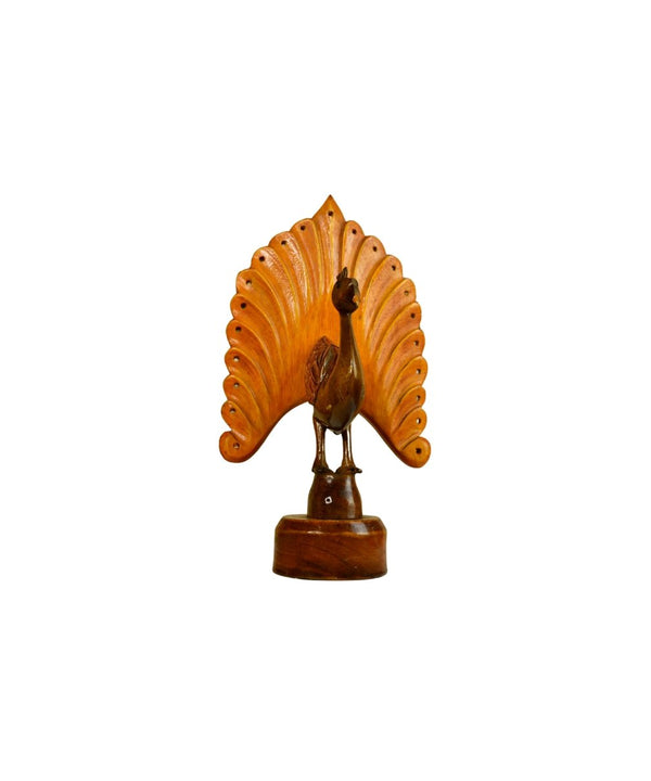 Sowpeace Wooden Peacock: Artisan Bicolor Tabletop Decor — image 7