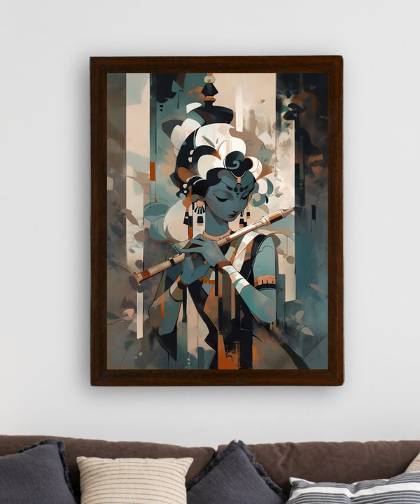 Sowpeace's Handcrafted Lord Krishna Abstract Wall Art — image 3