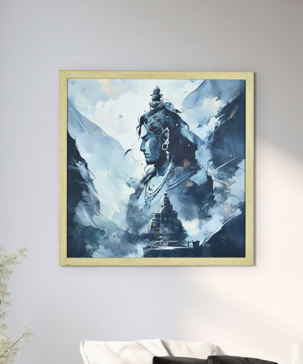 Sowpeace's Handcrafted Masterpiece Lord Shiva Art – Premium Indian-Inspired Canvas Wall Print for Spiritual and Elegant Home Decor — image 4