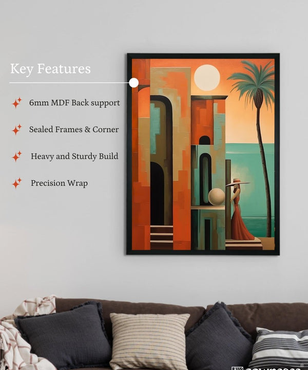 Sowpeace's Handcrafted Premium Boho Sunny Day Art with Frame – Indian-Inspired Canvas Print for Modern and Artistic Home Decor — image 6