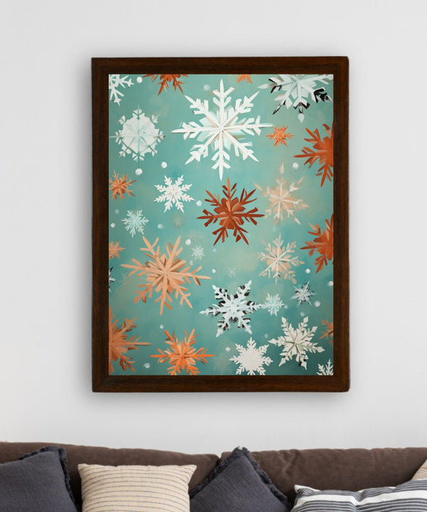Sowpeace's Silent Snowfall: Premium Abstract Wall Prints – Handcrafted Indian-Inspired Art for Peaceful and Elegant Winter Decor — image 3