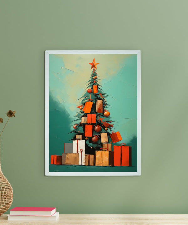 Sowpeace Joy: Handcrafted Tree of Hope Canvas Print – Premium Indian-Inspired Art for Elegant Holiday Decor — main view
