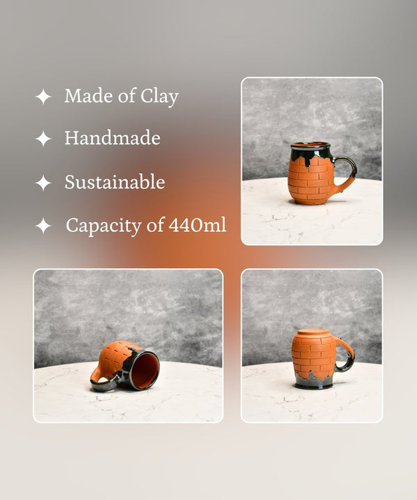 Terracotta Coffee Mug: Artful Fusion for Home and Kitchen — image 3