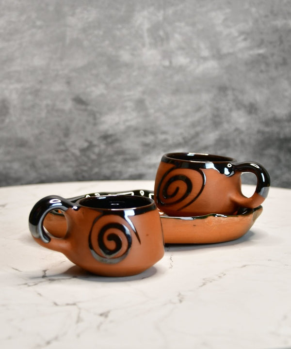 Terracotta Floral Cup Set: Artistic Home Decor and Kitchenware — image 6