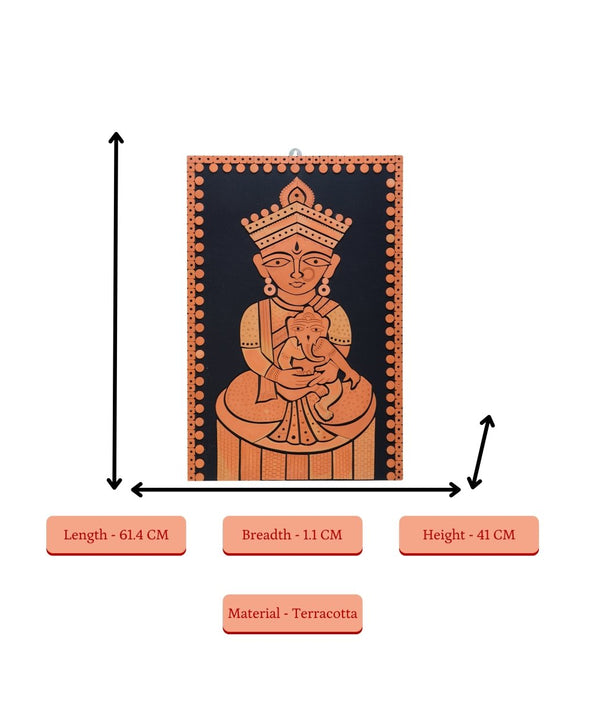 Terracotta Ganesh Janani: Artisan Wall Decor for Home Bliss — image 4