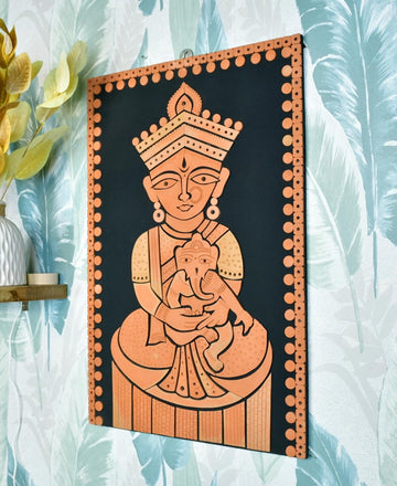 Terracotta Ganesh Janani: Artisan Wall Decor for Home Bliss — alternate view